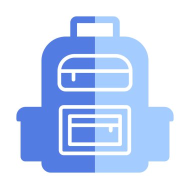 Sırt çantası düz simge vektör çizimi