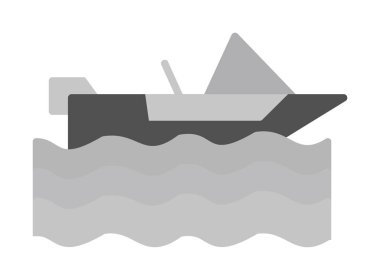 Basit Motorboat simgesi, vektör illüstrasyonu