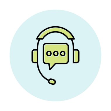 Basit Destek Hizmetleri simgesi, vektör illüstrasyonu