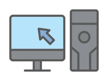 kişisel bilgisayar simgesi, vektör illüstrasyonu basit tasarım