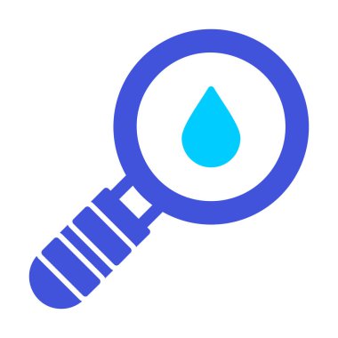 Loupe ikonu. Büyüteçteki su damlasının vektör çizimi