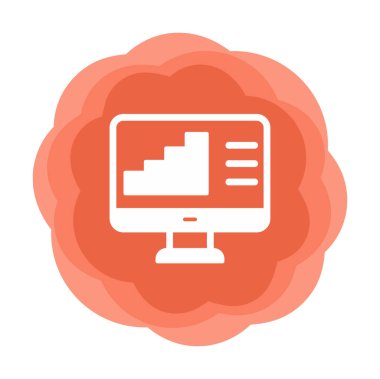 Basit Bilgisayar İzleme Veri Analizi simgesi, vektör illüstrasyonu