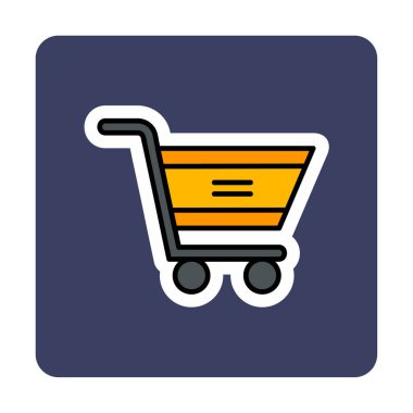  Alışveriş arabası simgesi, vektör çizimi basit tasarım