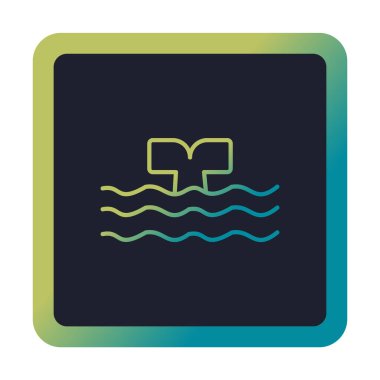 Moda tarzında izole edilmiş arka planda su ikonu olan balina kuyruğu