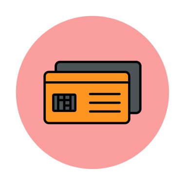 Kredi kartı simgesi, vektör illüstrasyonu basit tasarım