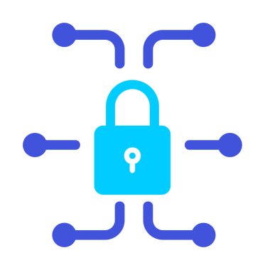 Ağ güvenlik simgesi, vektör çizim 