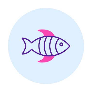 Basit düz balık simgesi çizimi 