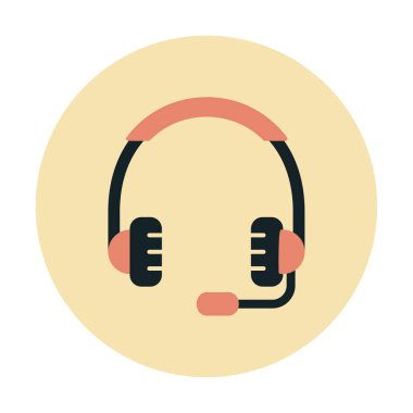 kulaklıklar düz simge, vektör illüstrasyonu