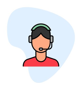 Vektör olarak Müşteri Hizmetleri Ajanı simgesi. logotype