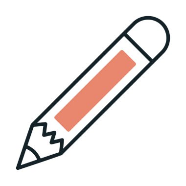 düz kalem simgesi basit vektör illüstrasyon tasarımı