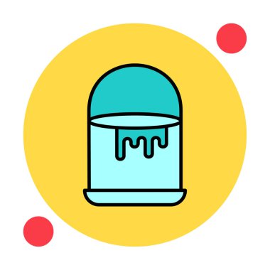 Boya kovası simge vektör çizim