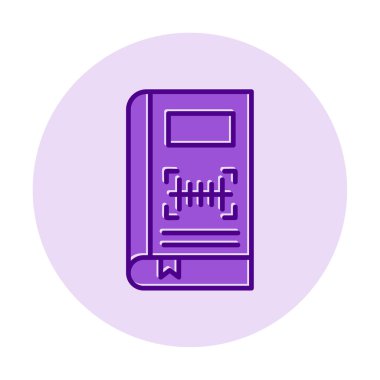 Barkod simgesi olan kitabın vektör illüstrasyonu  