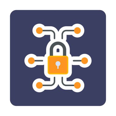 Ağ güvenlik simgesi, vektör çizim 