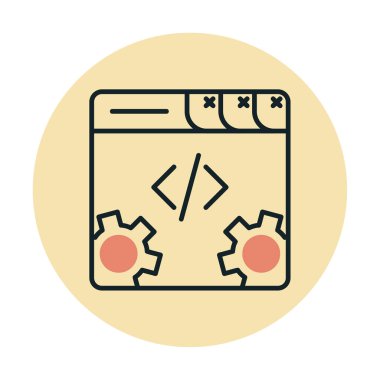 Basit programlama kodu optimizasyon simgesi, vektör illüstrasyonu