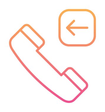 düz Gelen Arama Simgesi Vektör Çizimi Tasarımı