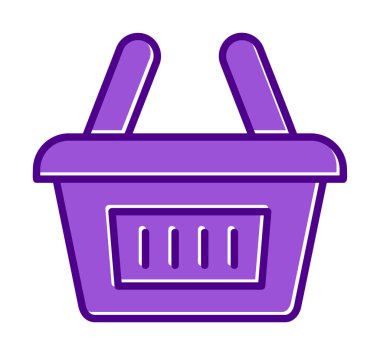 Alışveriş sepeti ikonu vektör illüstrasyonu 