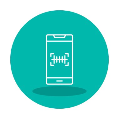 Basit barkod tarayıcı simgesi, vektör illüstrasyonu