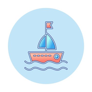 Basit tekne simgesi, vektör illüstrasyonu