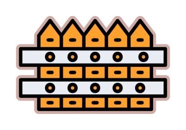 çit web simgesi, vektör çizim 