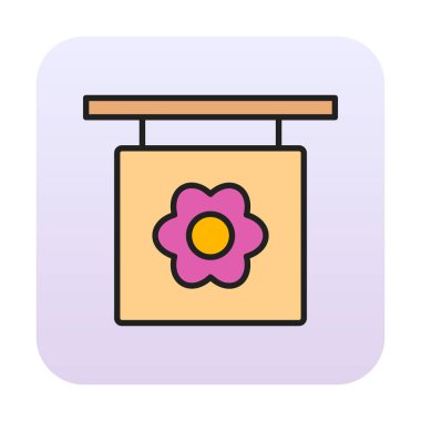 Basit çiçekçi duruşu simgesi, vektör illüstrasyonu