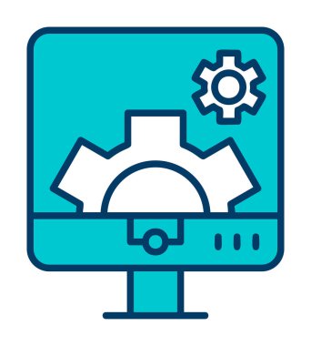 Bilgisayar ayarları simgesi, vektör çizim