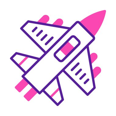 Askeri Uçak ikonu vektör illüstrasyonu