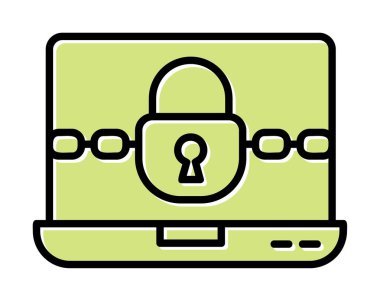 düz Ransomware bilgisayar vektör çizimi  