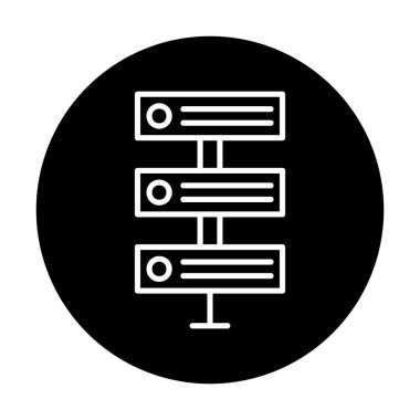 Ağ sunucu simgesinin vektör illüstrasyonu. Veritabanı basit simgesi 