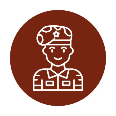 asker web simgesi, vektör illüstrasyonu 