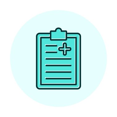 Tıbbi pano simgesi. Web için Tıbbi Rapor vektör simgesinin özet çizimi               