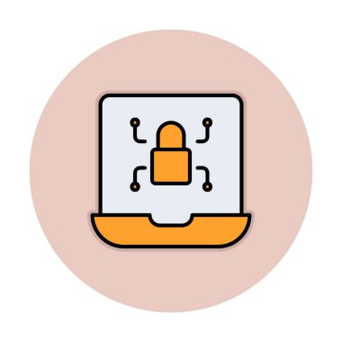 düz Ransomware bilgisayar vektör çizimi  