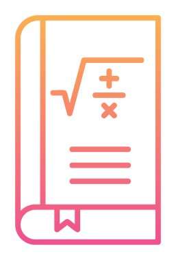 Matematik kitabı. Web simgesi basit illüstrasyon                         