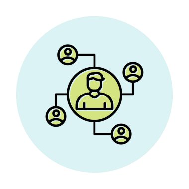 Vektör olarak basit bir düz sosyal ağ simgesi. logotype