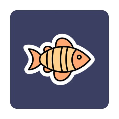 Basit düz balık simgesi çizimi 