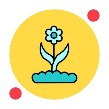  düz çiçek vektör illüstrasyonu   