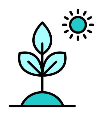 Biyoloji Bitki ana hatları simgesi beyaz arkaplanda izole edildi