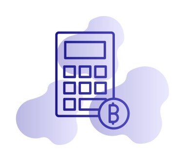 Şifreleme para birimi hesap makinesi web simgesi basit illüstrasyon