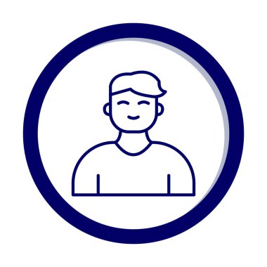 Saç stili vektör çizimi olan genç erkek avatar. 