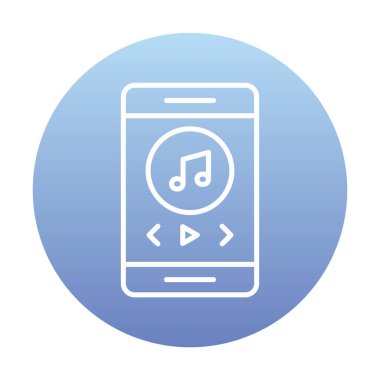 akıllı telefon müzik çalar simgesi doldurulmuş taslak biçimi