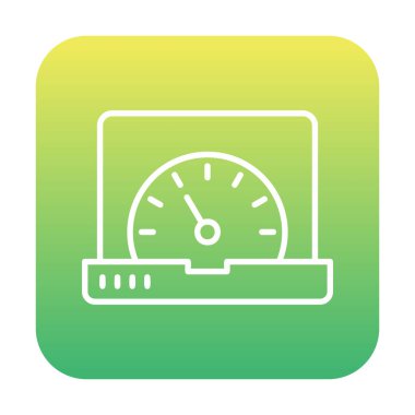 Vektör hızı test dizüstü bilgisayarı web simgesi, vektör illüstrasyonu