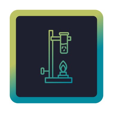 Bunsen brülörü doğrusal simgesi. Laboratuvar aracı. 
