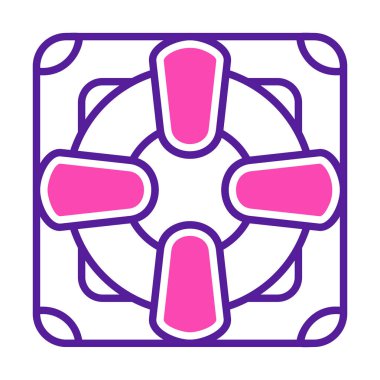 Lifesaver yassı simgesinin vektör çizimi, cankurtaran sembolü  