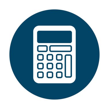 Beyaz arkaplanda hesap makinesi simgesi vektör çizimi 