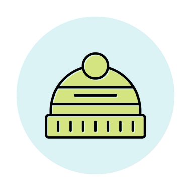 Kış Şapkası simgesinin vektör illüstrasyonu