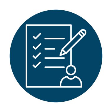 Kontrol listesi düz simgesi, vektör illüstrasyonu 