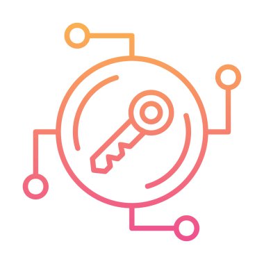 Anahtar ağ simgesi vektör illüstrasyonu 