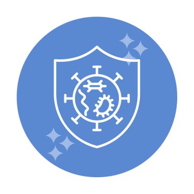 Mikroplar Korunan Kalkan ikon vektör çizimi