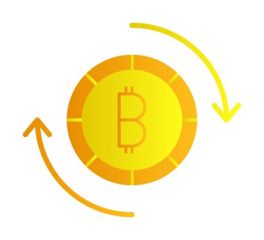 Basit bitcoin simgesi, vektör illüstrasyonu