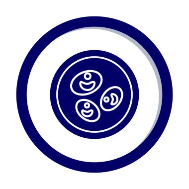 Bakteri petri kabı ve bakteri vektör simgesi 