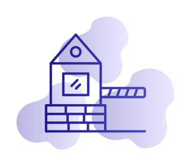 Askeri Bariyer simgesinin vektör çizimi 